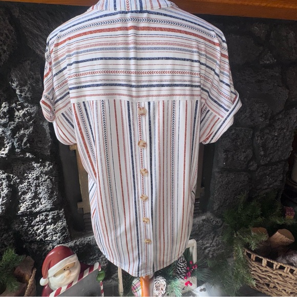 Fifty Street size XL Striped V-Neck Blouse top shirt - Picture 5 of 9